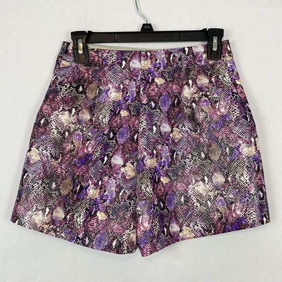 ASOS Design High Rise Purple Snake Print Leather Look Shorts. Size 4. NWT - Picture 8 of 14